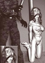 Masked men tortures slave's tender flesh!